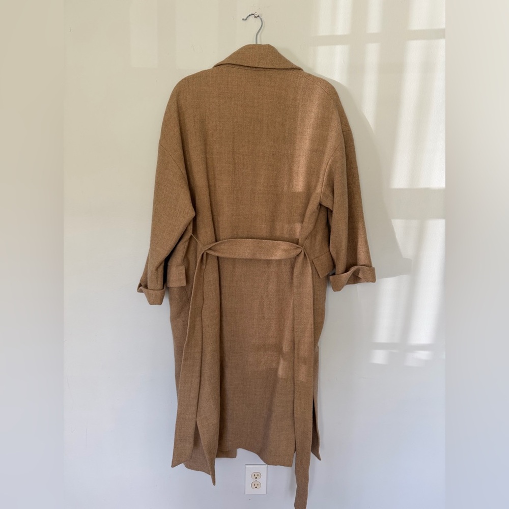 Zara wool belted coat tan š„blogger style aritzia maxmara nanushka - Picture 16 of 16